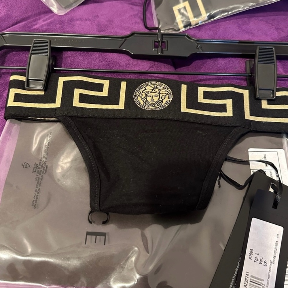 Versace Black and Gold Women's bikini - Size 2- Small- NWT